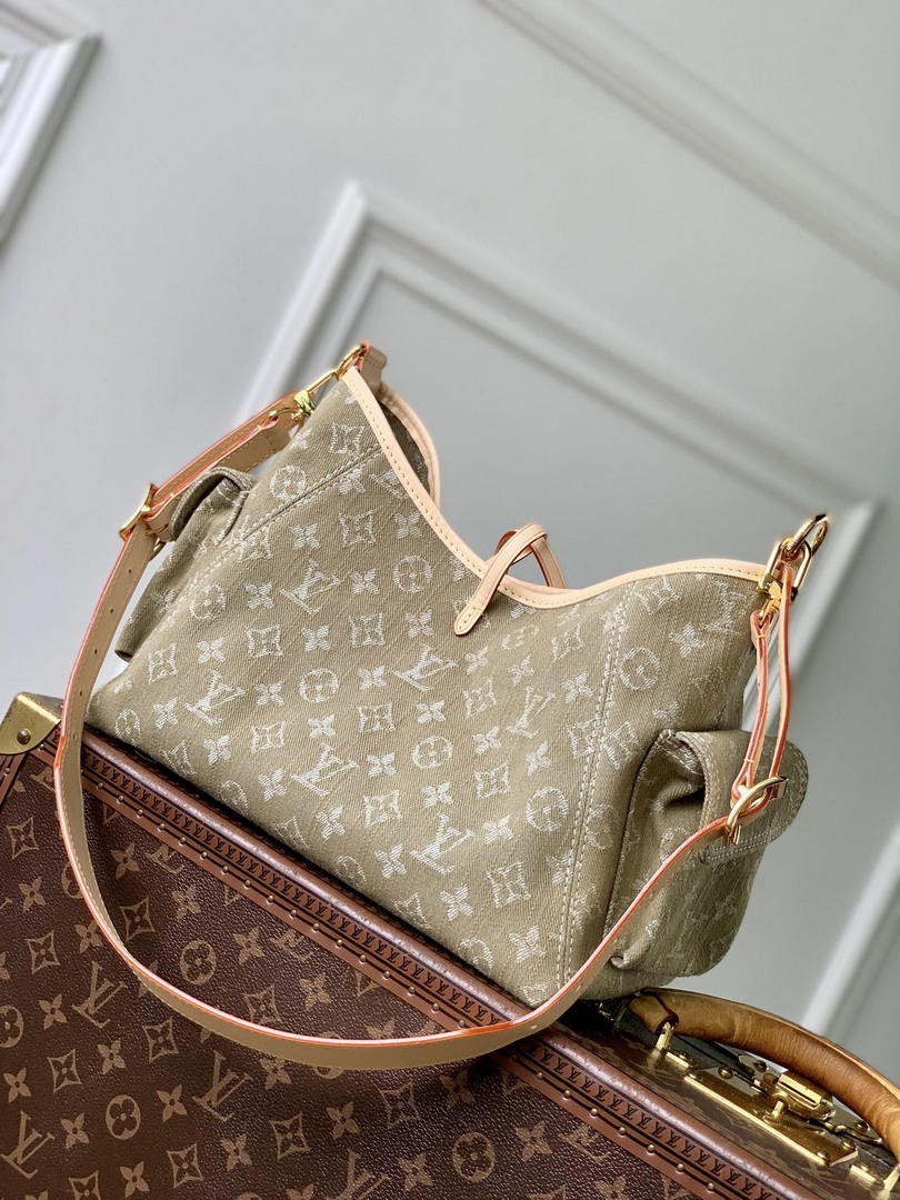 LV M27623 Louis Vuitton CarryAll Cargo PM Bag Khaki Denim