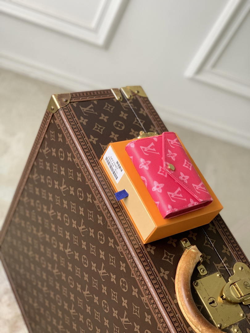 LV M27681 Louis Vuitton Victorine Wallet Other Monogram Canvas Rose Red