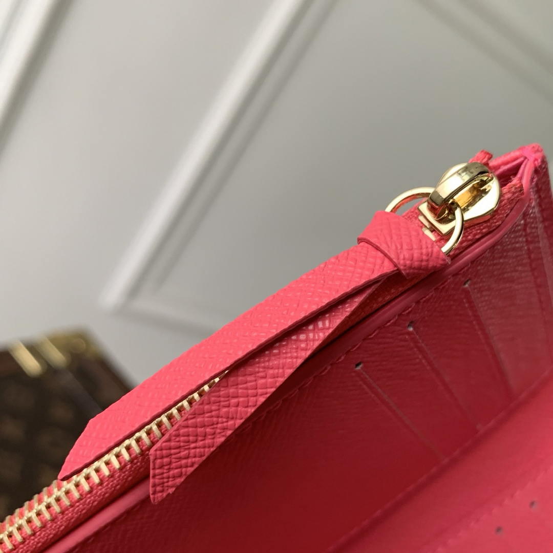 LV M27681 Louis Vuitton Victorine Wallet Other Monogram Canvas Rose Red