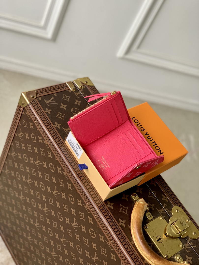 LV M27681 Louis Vuitton Victorine Wallet Other Monogram Canvas Rose Red
