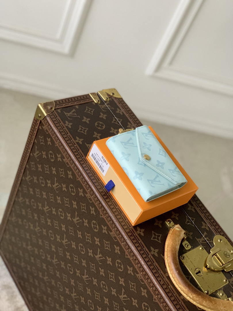 LV M27681 Louis Vuitton Victorine Wallet Other Monogram Canvas Ligth Blue