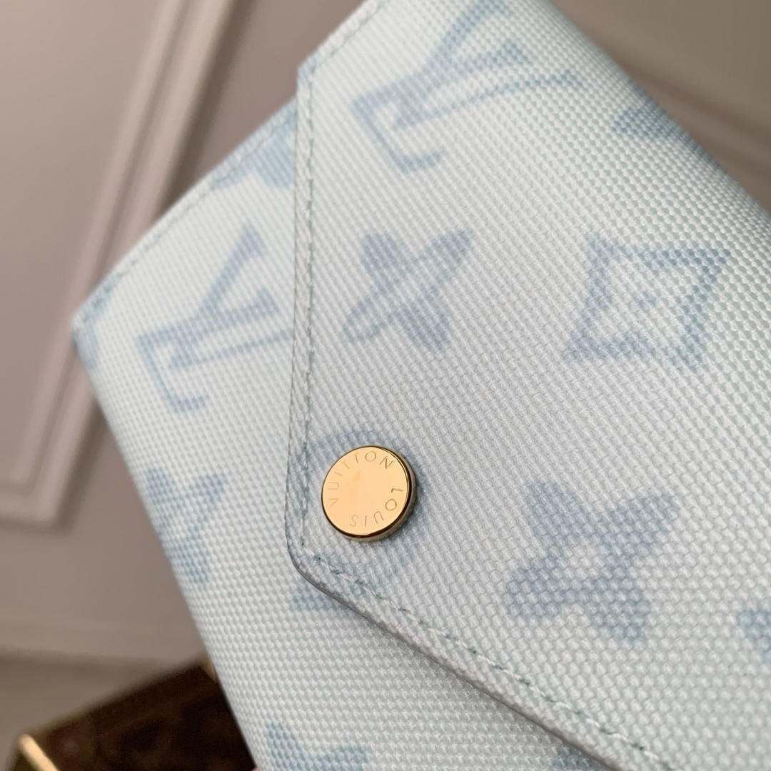 LV M27681 Louis Vuitton Victorine Wallet Other Monogram Canvas Ligth Blue