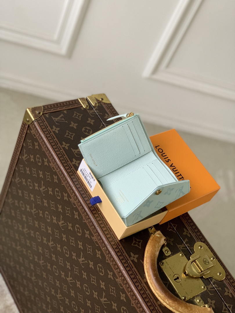 LV M27681 Louis Vuitton Victorine Wallet Other Monogram Canvas Ligth Blue