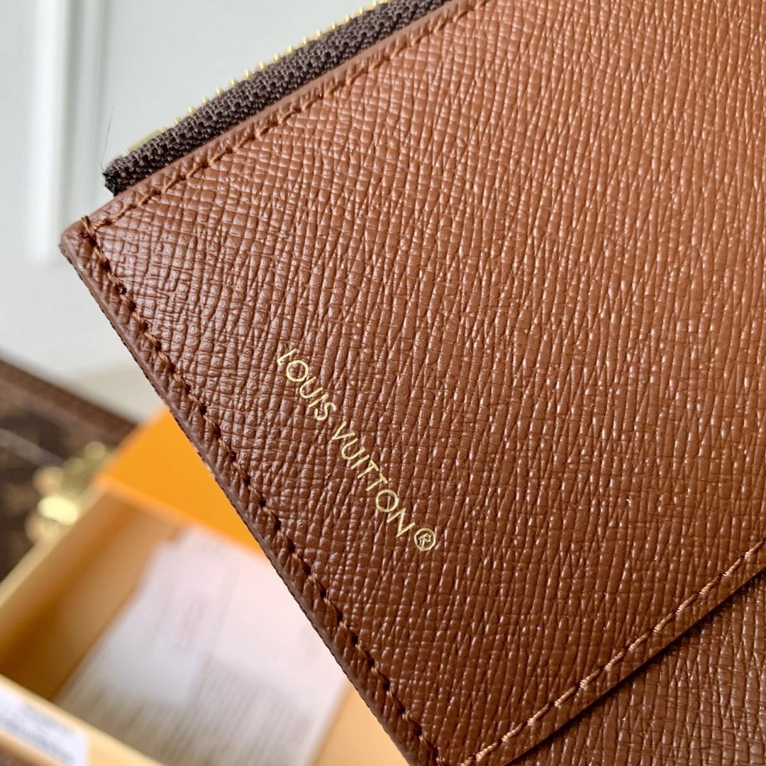 LV M27681 Louis Vuitton Victorine Wallet Other Monogram Canvas Coffe brown