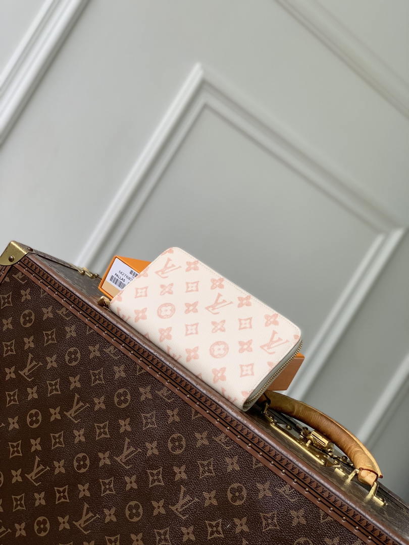 LV M27683 Louis Vuitton Zippy Wallet  Other Monogram Canvas Apricot Beige