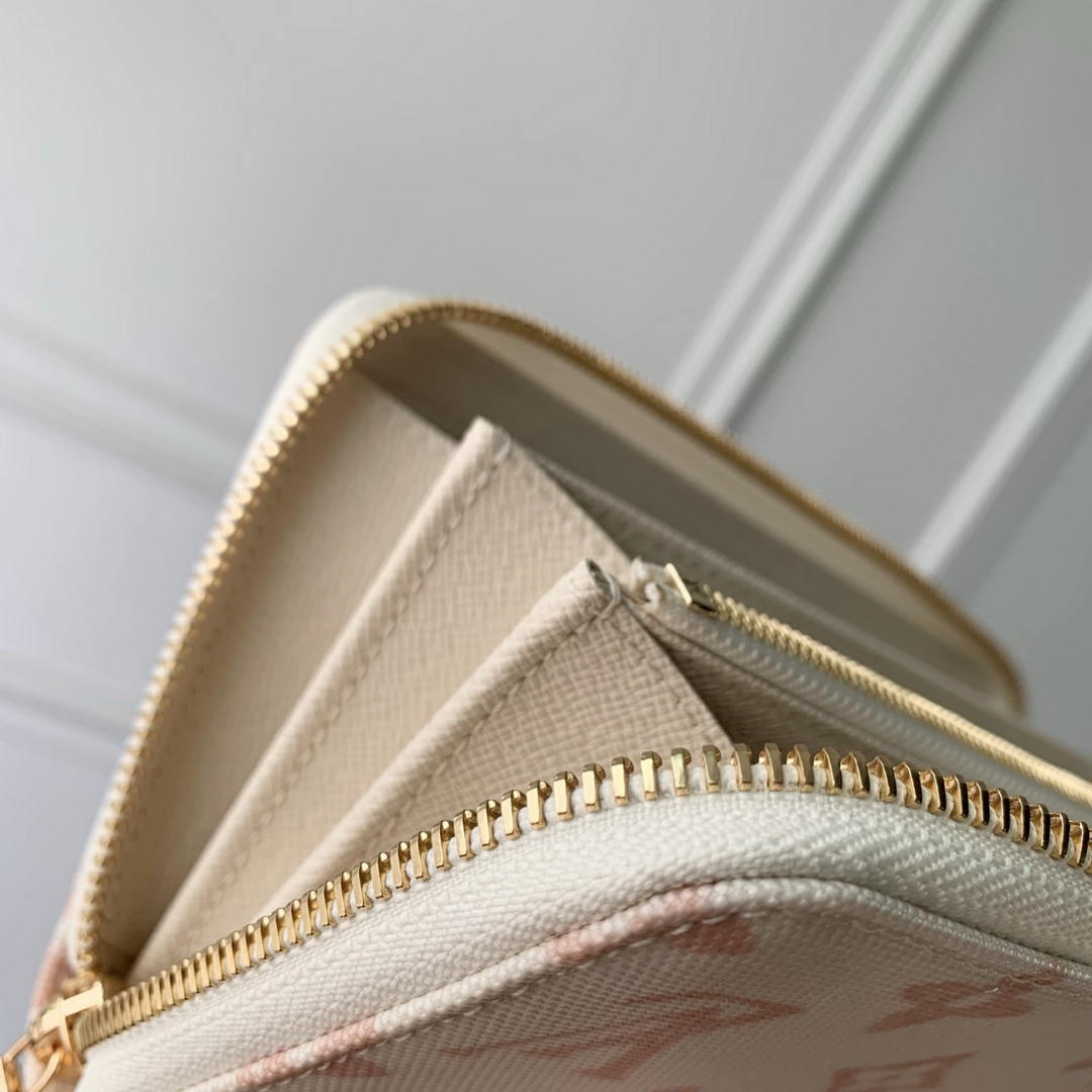 LV M27683 Louis Vuitton Zippy Wallet  Other Monogram Canvas Apricot Beige