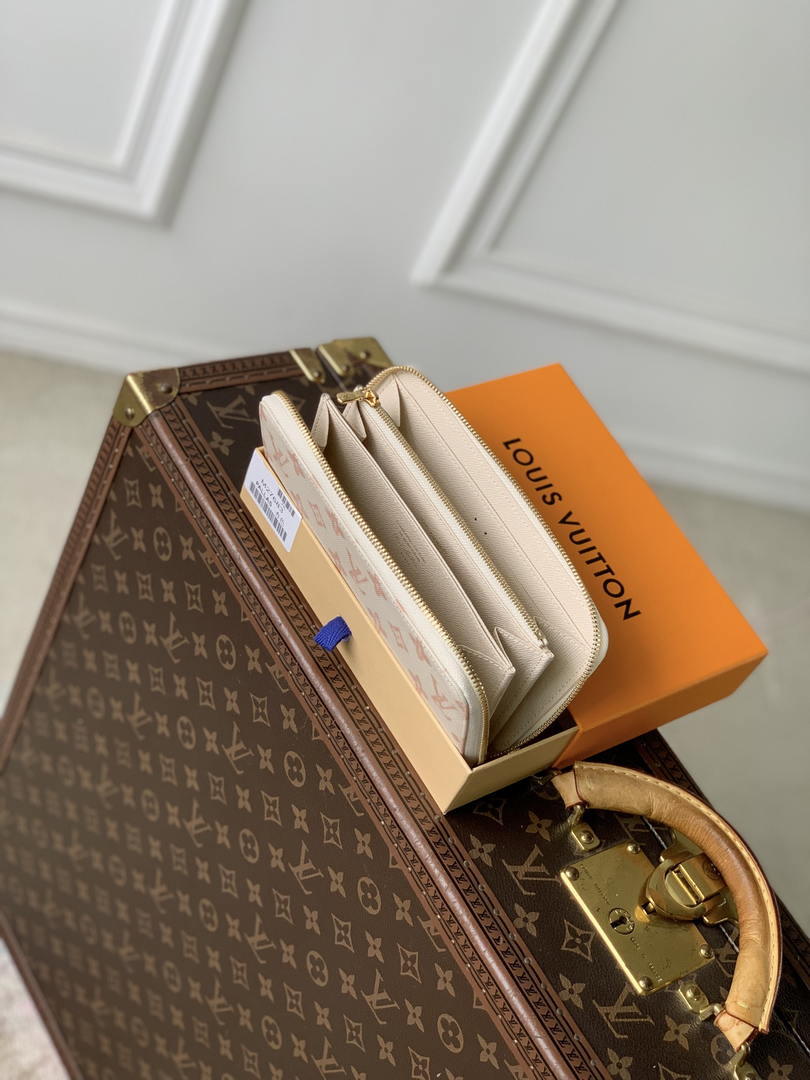 LV M27683 Louis Vuitton Zippy Wallet  Other Monogram Canvas Apricot Beige