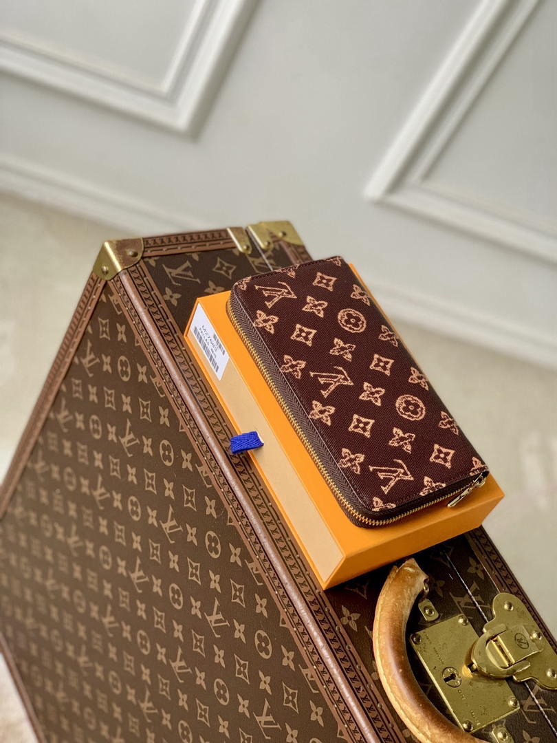 LV M27683 Louis Vuitton Zippy Wallet  Other Monogram Canvas Coffe Brown