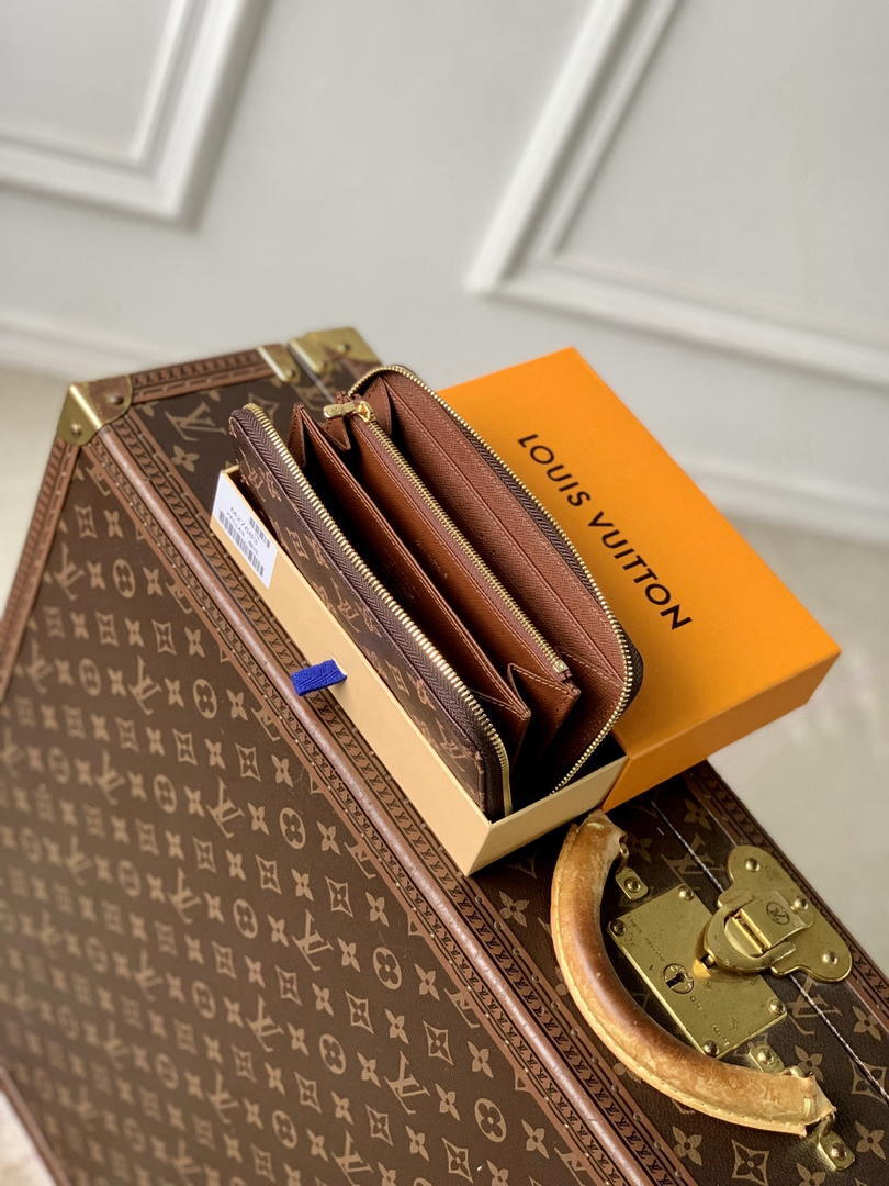LV M27683 Louis Vuitton Zippy Wallet  Other Monogram Canvas Coffe Brown