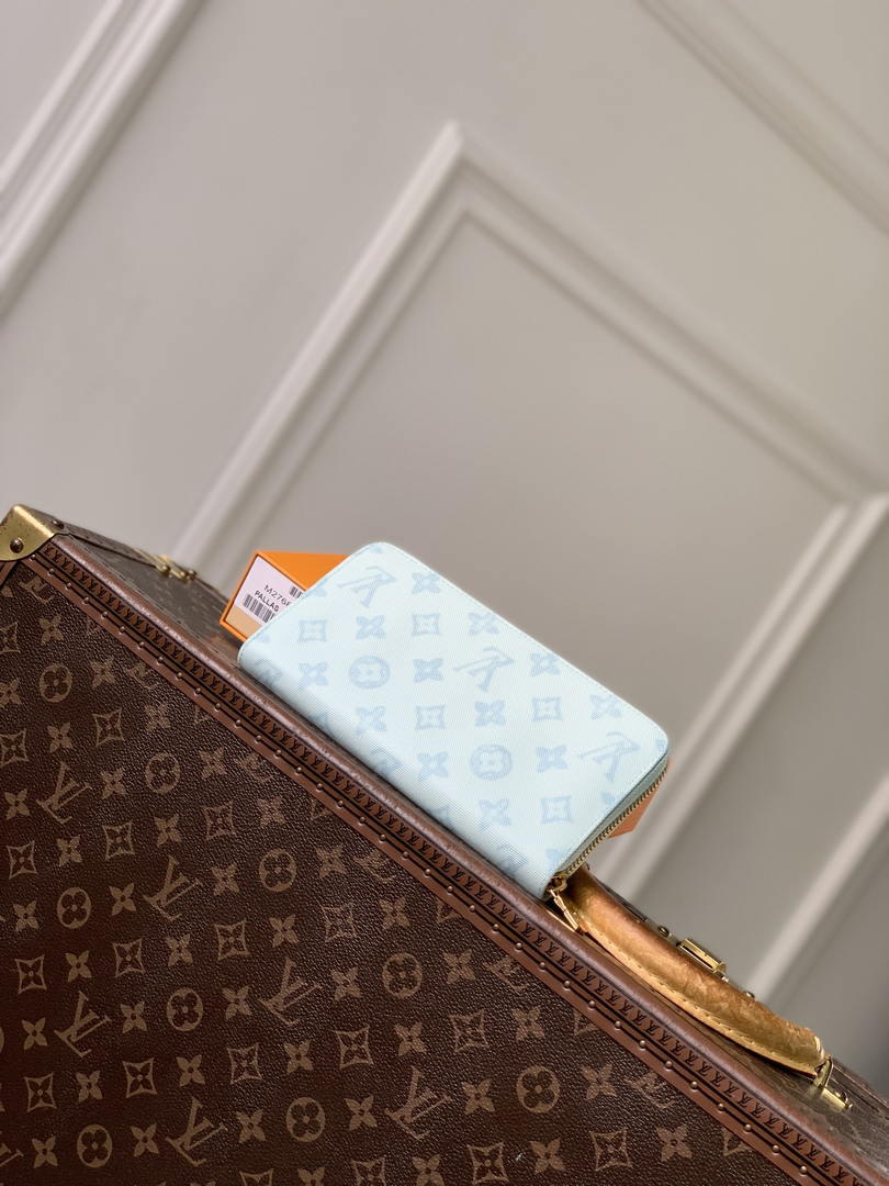 LV M27683 Louis Vuitton Zippy Wallet  Other Monogram Canvas Light Blue