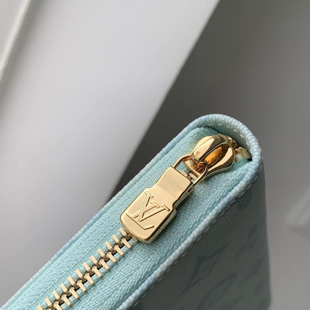 LV M27683 Louis Vuitton Zippy Wallet  Other Monogram Canvas Light Blue