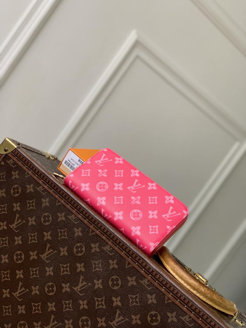 LV M27683 Louis Vuitton Zippy Wallet  Other Monogram Canvas  Rose Red