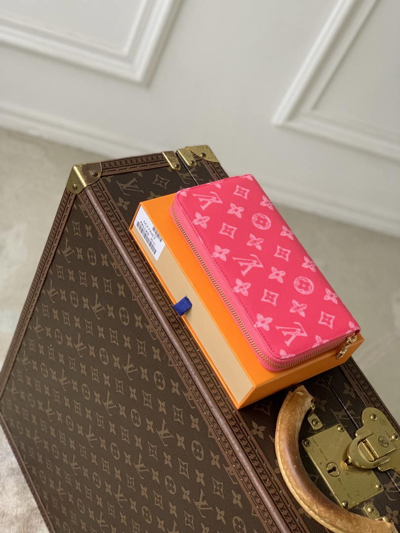 LV M27683 Louis Vuitton Zippy Wallet  Other Monogram Canvas  Rose Red