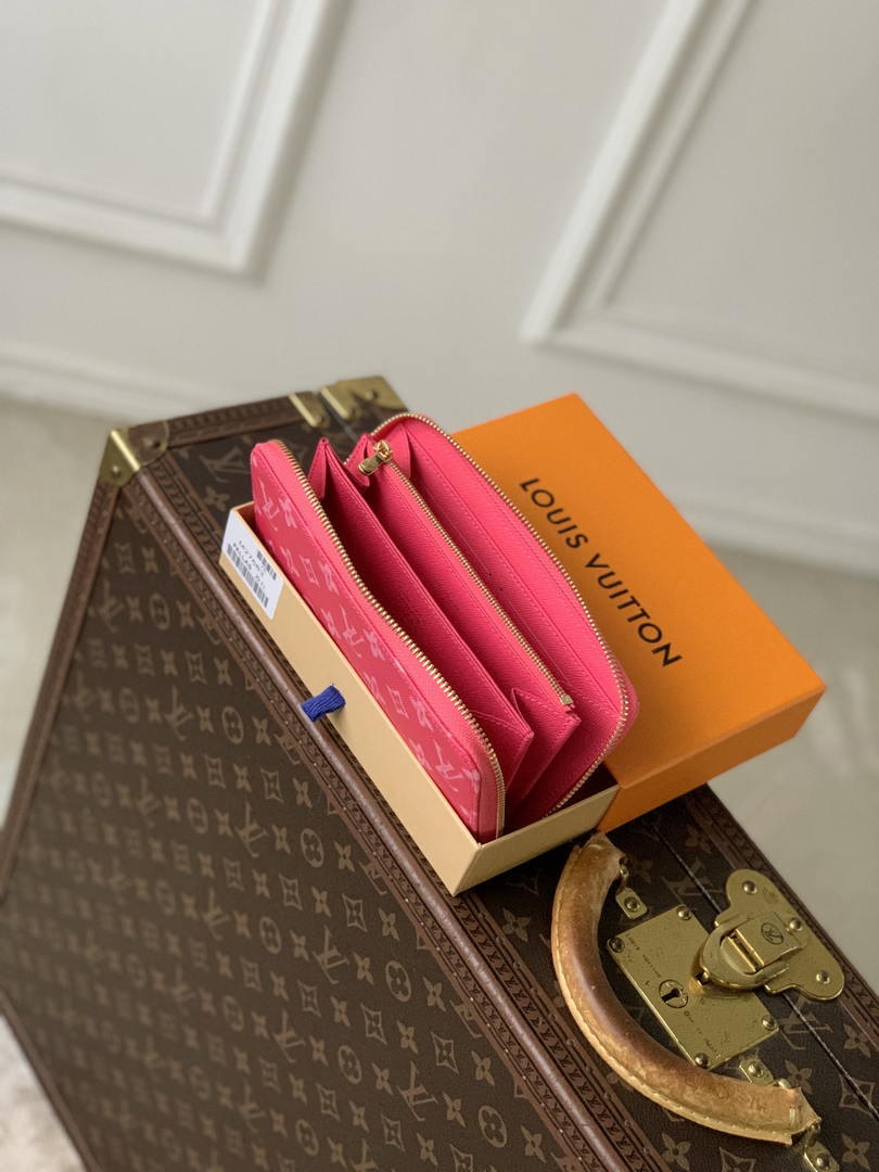 LV M27683 Louis Vuitton Zippy Wallet  Other Monogram Canvas  Rose Red