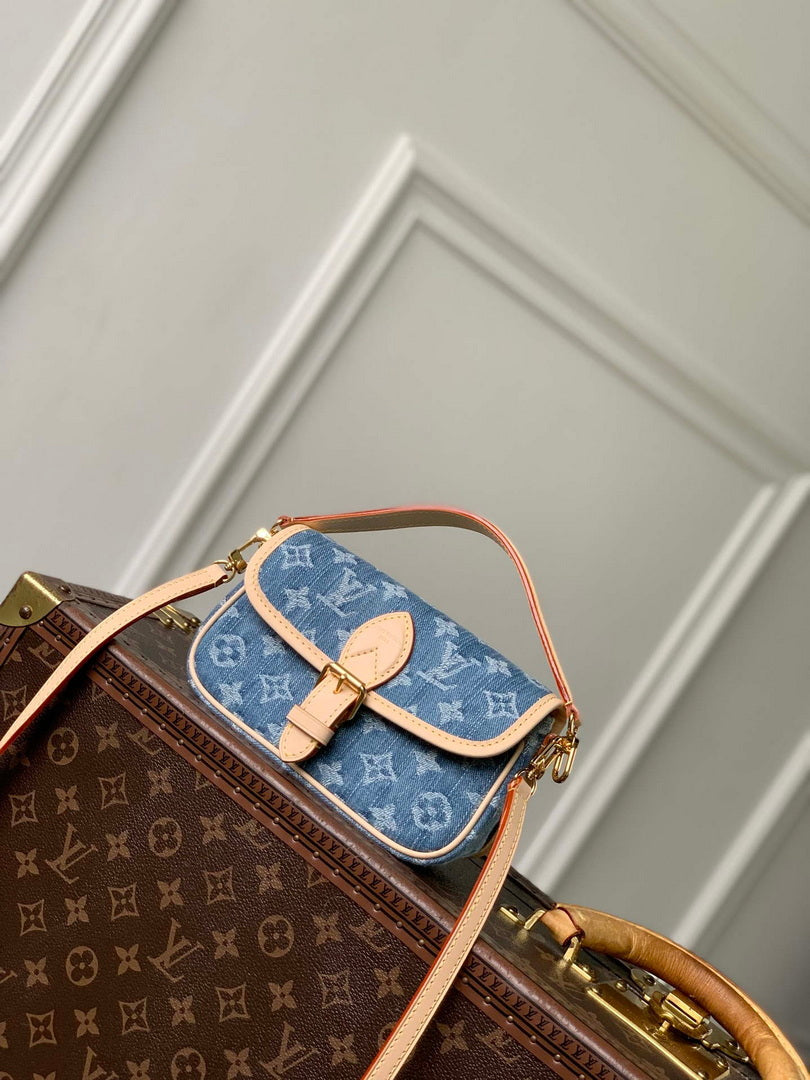 LV M27700 Louis Vuitton Nano Diane Bag Blue Denim