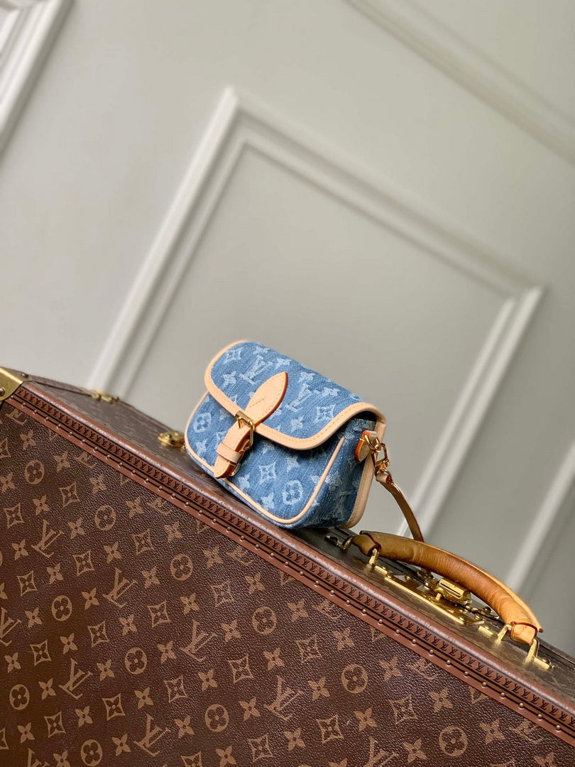 LV M27700 Louis Vuitton Nano Diane Bag Blue Denim