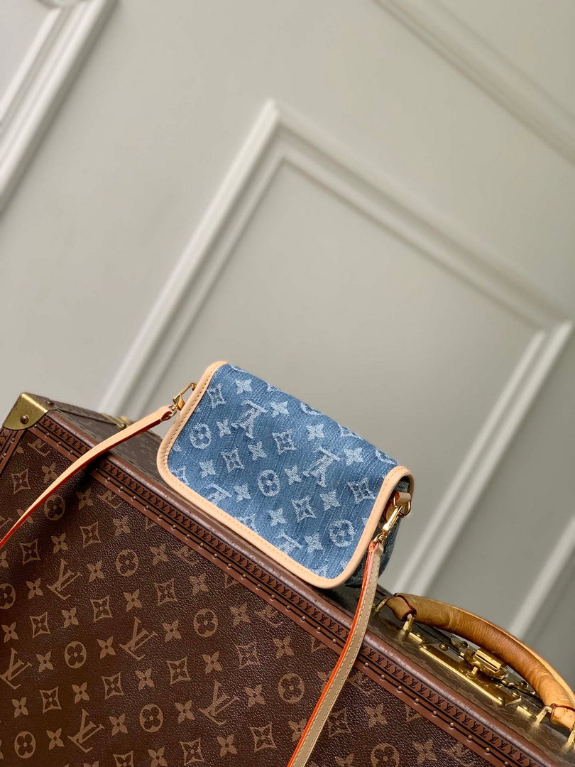 LV M27700 Louis Vuitton Nano Diane Bag Blue Denim