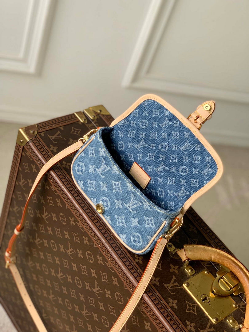 LV M27700 Louis Vuitton Nano Diane Bag Blue Denim