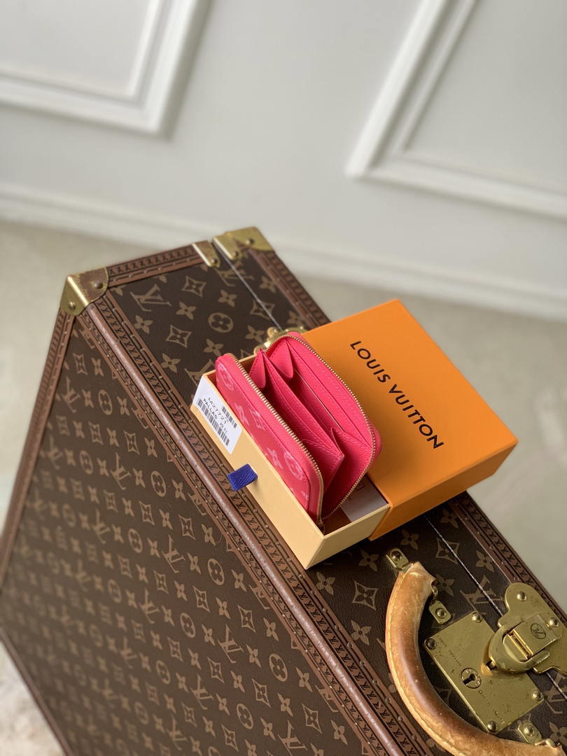 LV M27721 Louis Vuitton Zippy Coin Purse  Other Monogram Canvas  Rose Red