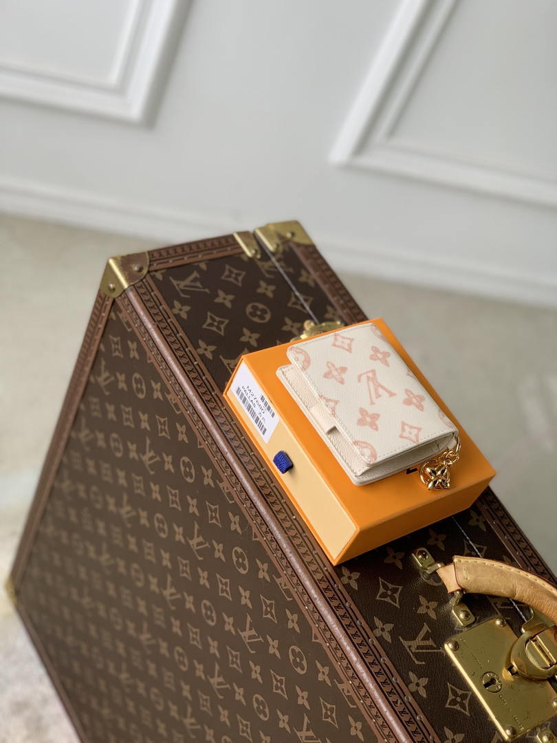 LV M27680 Louis Vuitton Zippy Coin Purse  Other Monogram Canvas Apricot Biege