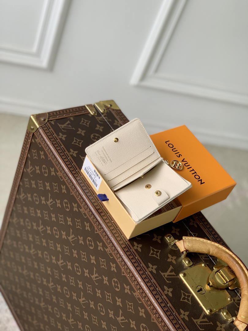 LV M27680 Louis Vuitton Zippy Coin Purse  Other Monogram Canvas Apricot Biege
