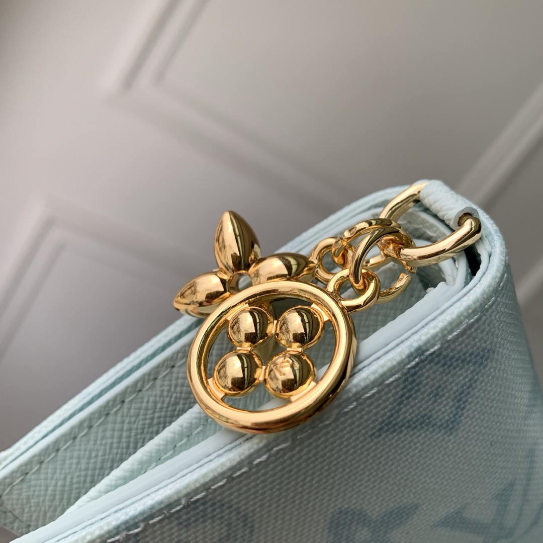 LV M27680 Louis Vuitton Zippy Coin Purse  Other Monogram Canvas Light Blue