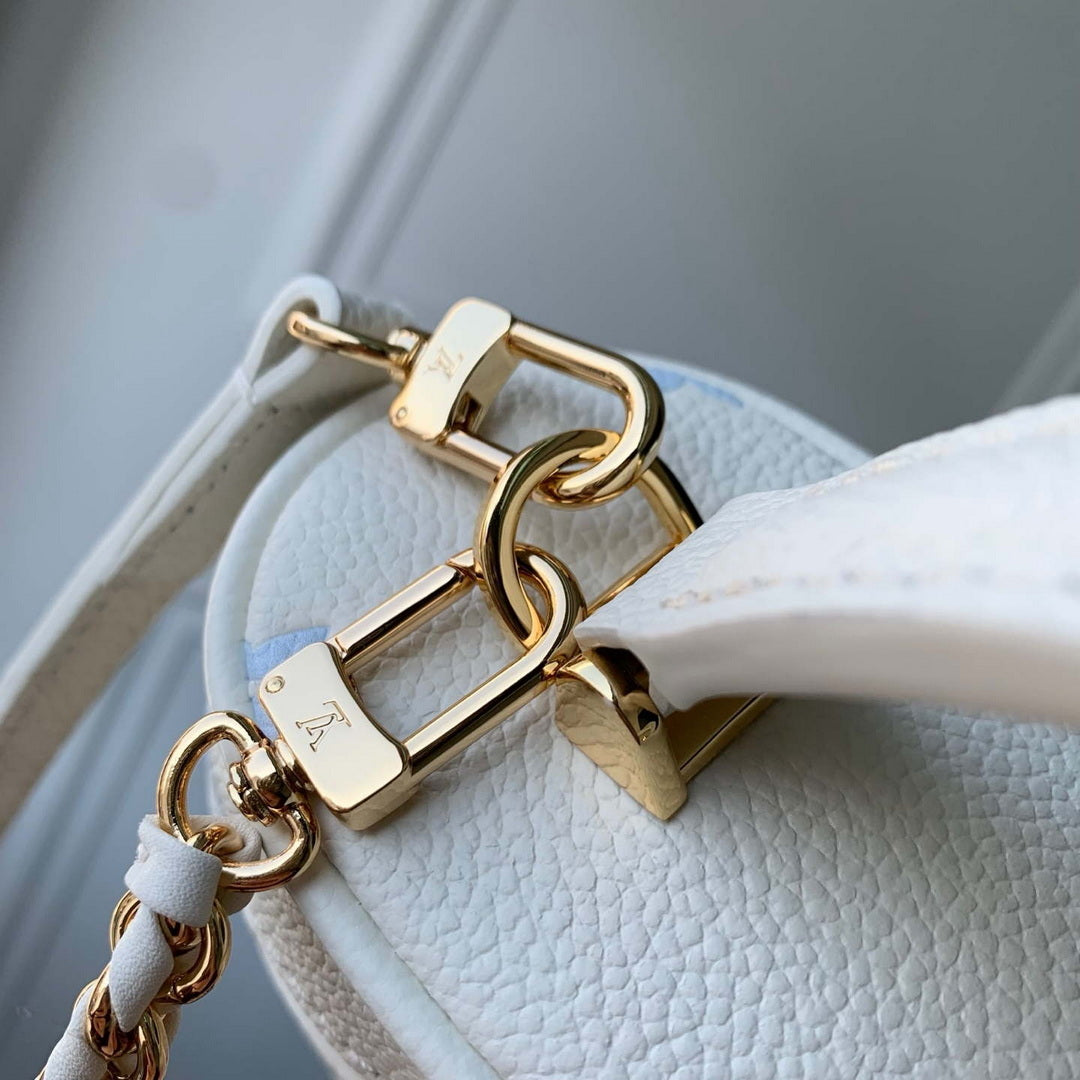 LV M27744 Louis Vuitton Vanity Chain Pouch Bag Milky White/Blue