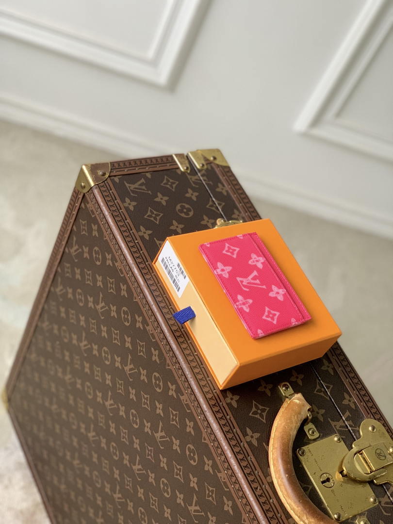 LV M27756 Louis Vuitton Card Holder Other Monogram Canvas Rose Red