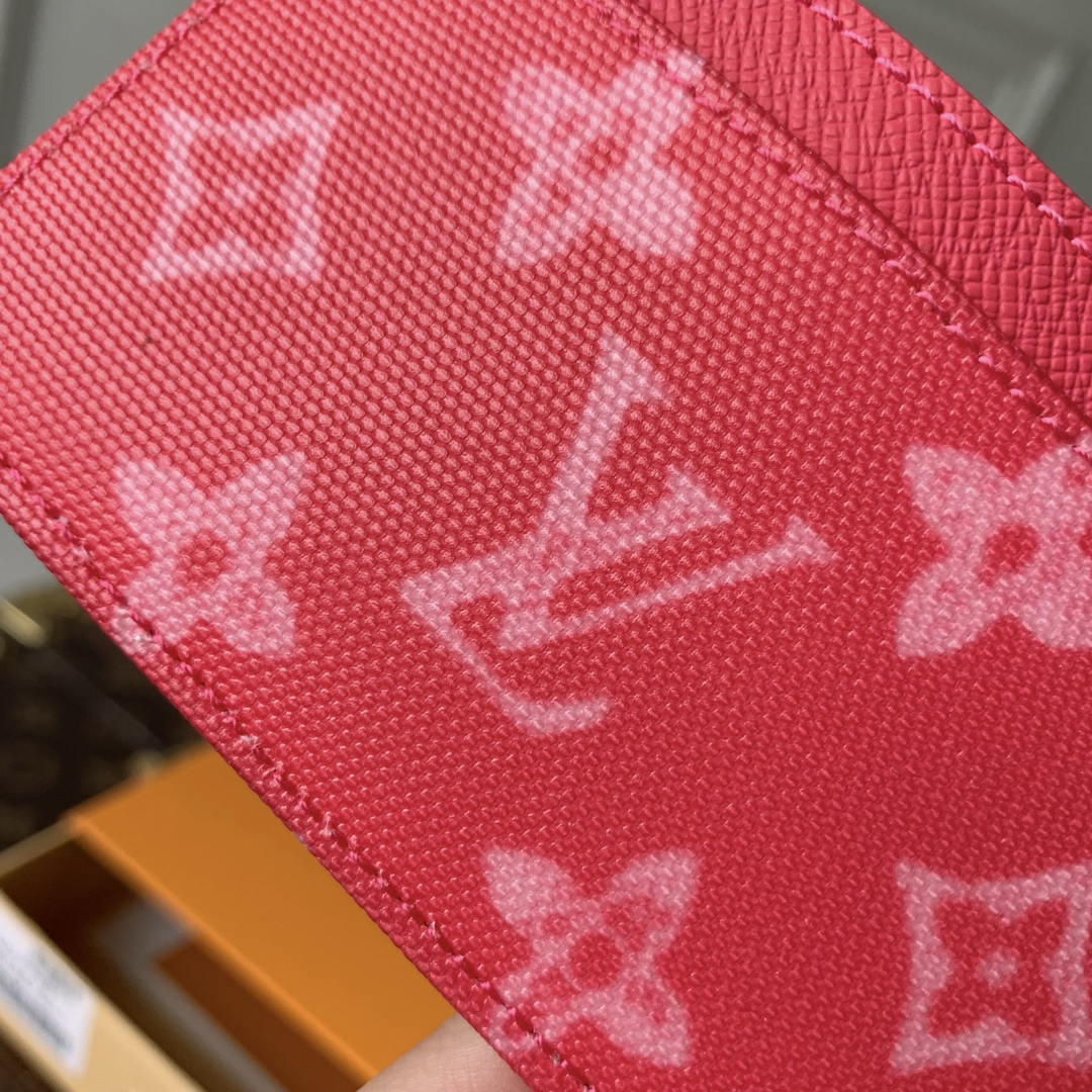 LV M27756 Louis Vuitton Card Holder Other Monogram Canvas Rose Red