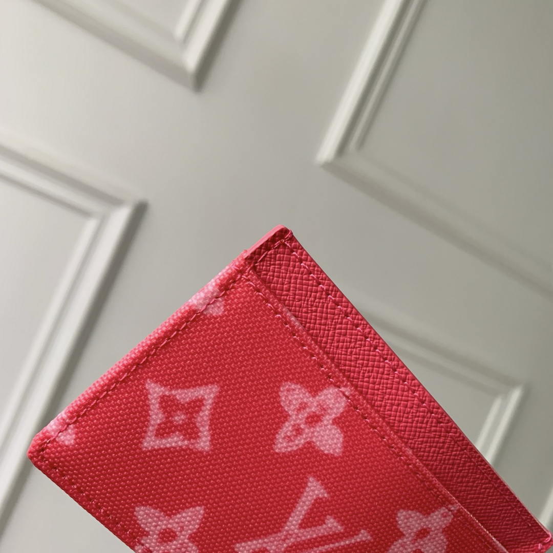 LV M27756 Louis Vuitton Card Holder Other Monogram Canvas Rose Red