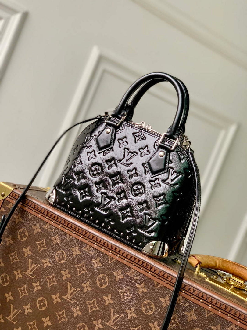 LV M27812 Louis Vuitton Alma Trunk BB Handbag Black