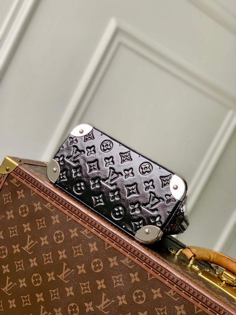LV M27812 Louis Vuitton Alma Trunk BB Handbag Black