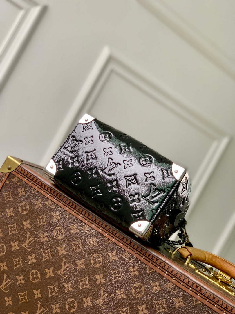 LV M27921 Louis Vuitton Speedy Trunk 20 Bag Black