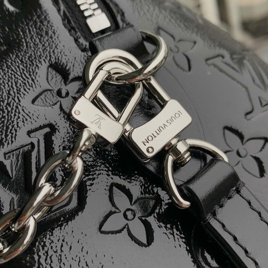 LV M27921 Louis Vuitton Speedy Trunk 20 Bag Black