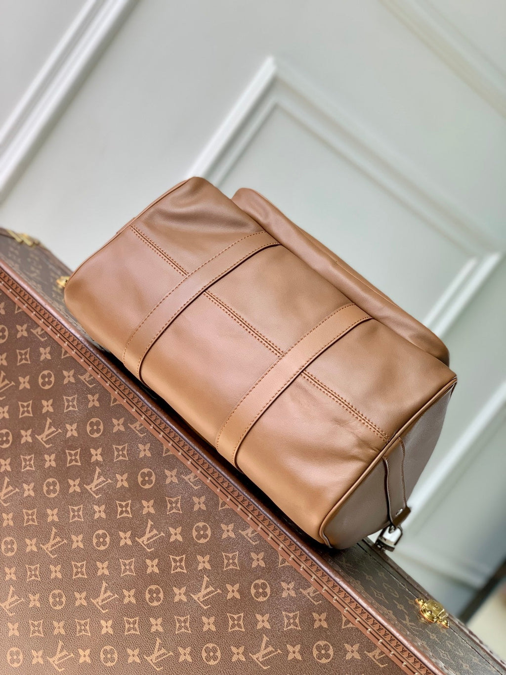 LV M28100 Louis Vuitton Keepall Cargo Bandoulière 35 Bag Caramel