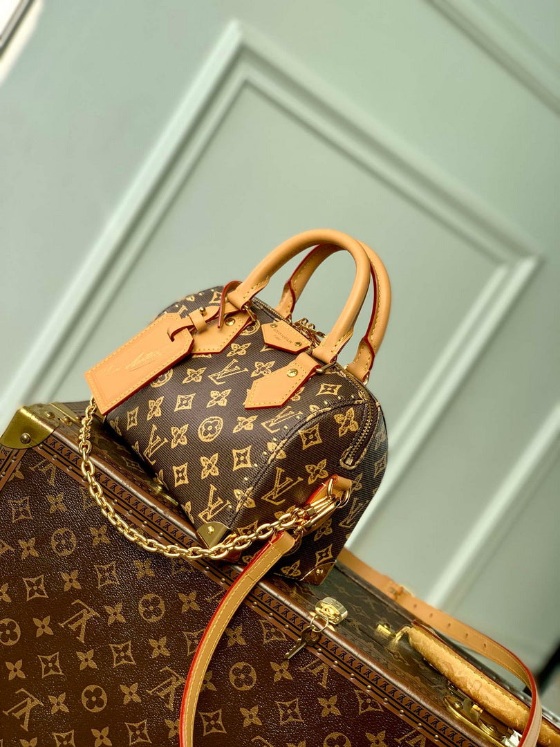 LV M28102 Louis Vuitton Speedy Trunk 20 Bag Monogram Origine Eb¨¨ne