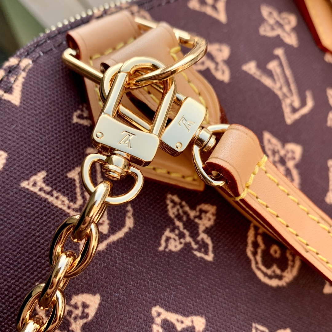 LV M28105 Louis Vuitton Alma Trunk BB Bag Brown