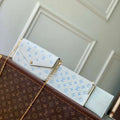 LV M28127 Louis Vuitton Pochette F¨¦licie Bag Milky White/Blue