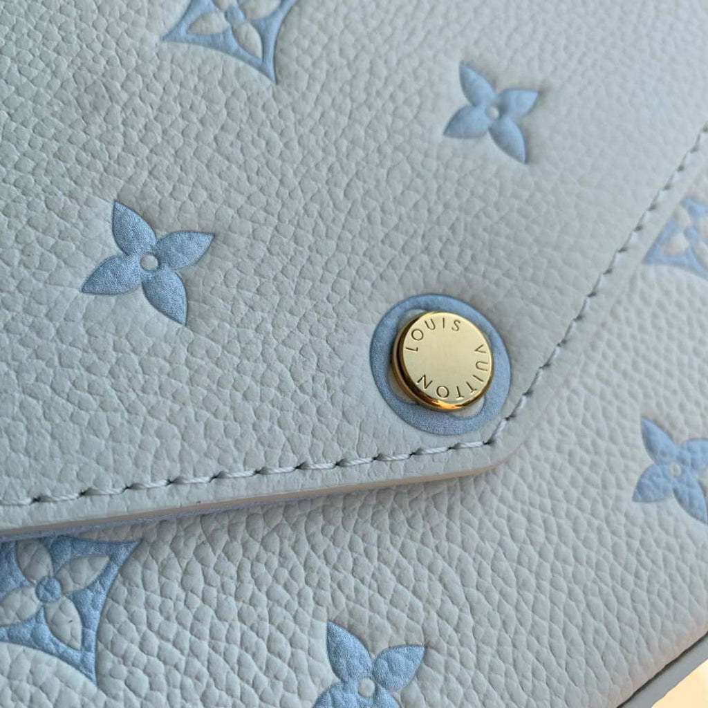 LV M28127 Louis Vuitton Pochette F¨¦licie Bag Milky White/Blue