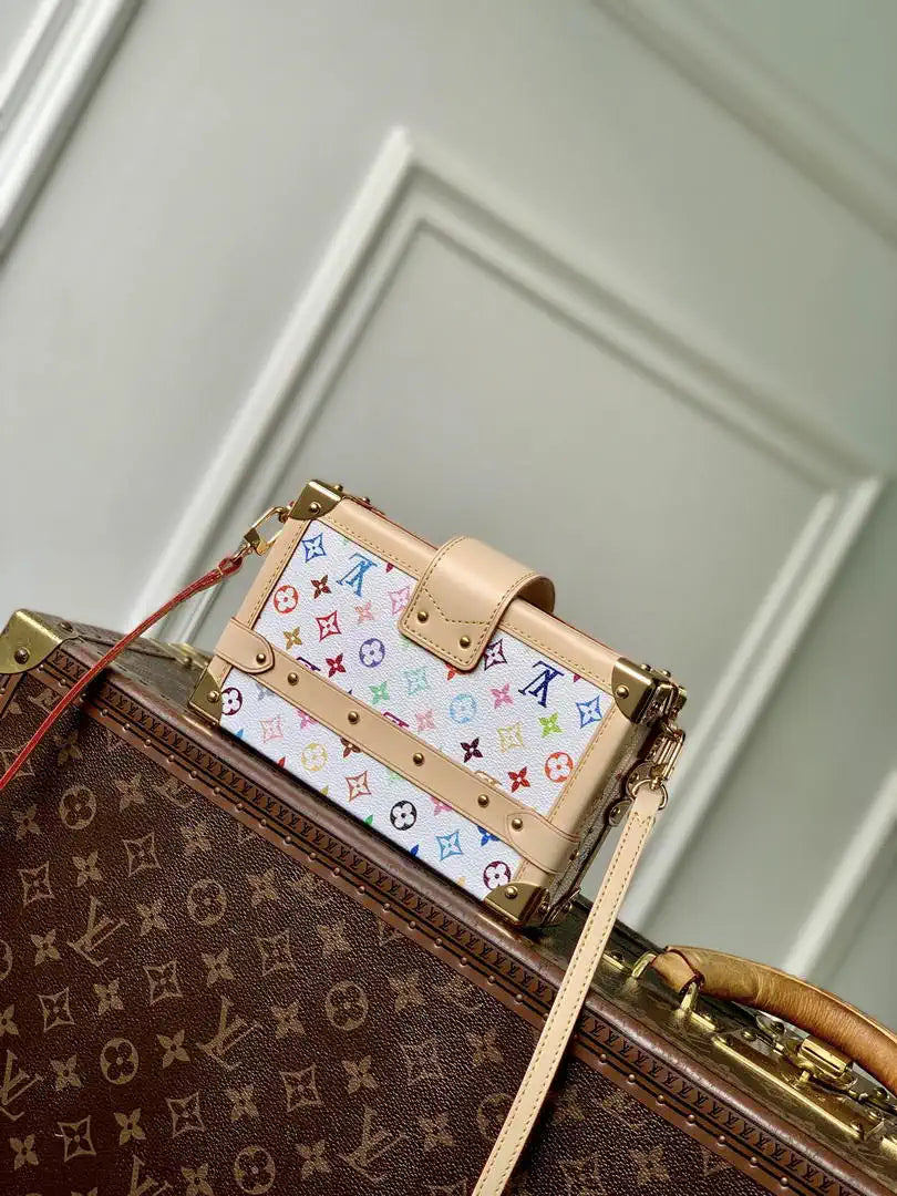 LV M28243 Louis Vuitton  LV x TM Petite Malle Handbag  Monogram White