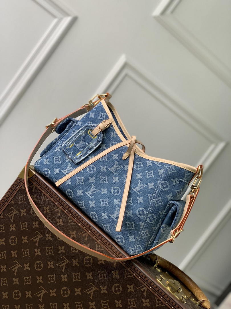 LV LV M28287 Louis Vuitton CarryAll Cargo PM Bag Blue Denim