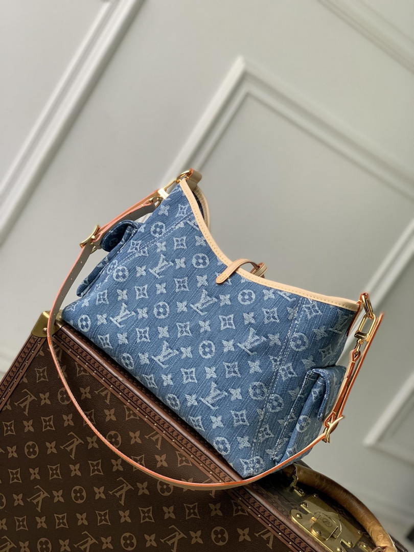LV LV M28287 Louis Vuitton CarryAll Cargo PM Bag Blue Denim