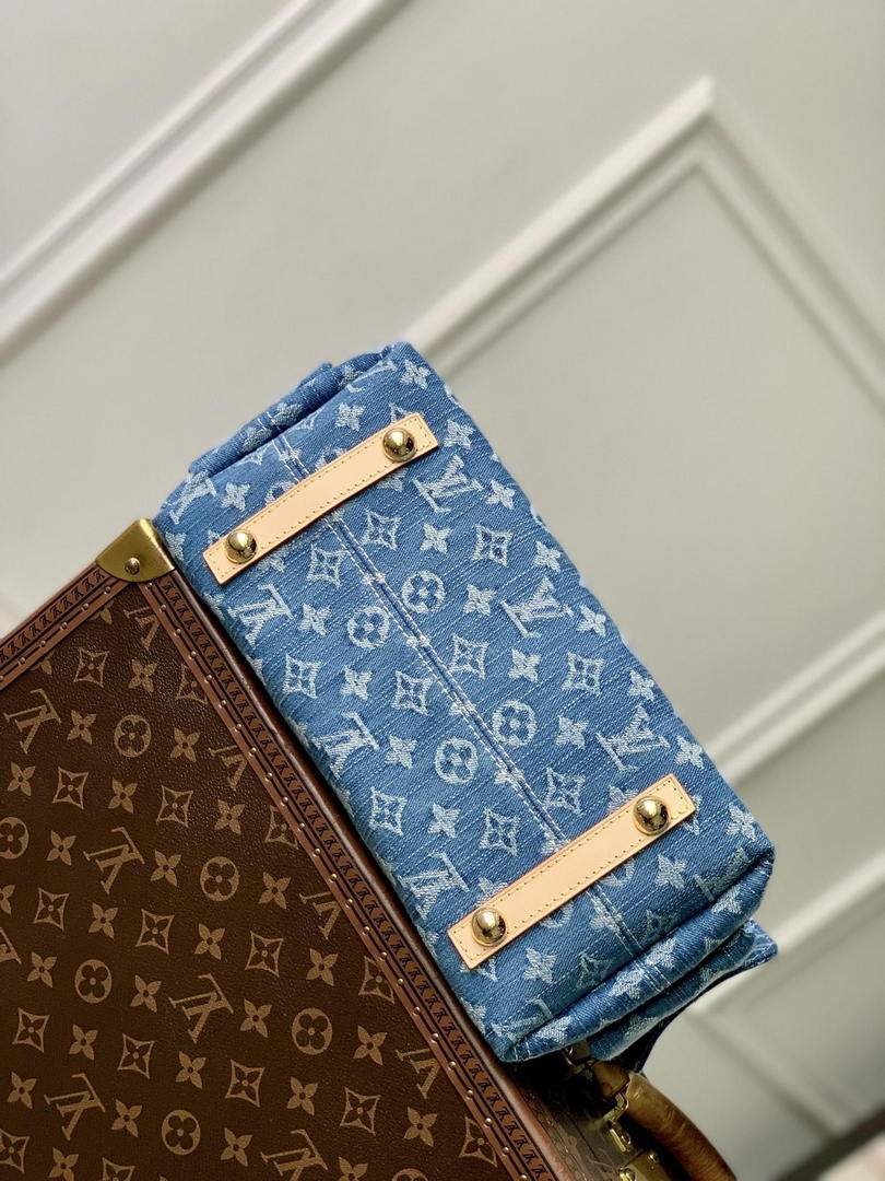 LV LV M28287 Louis Vuitton CarryAll Cargo PM Bag Blue Denim