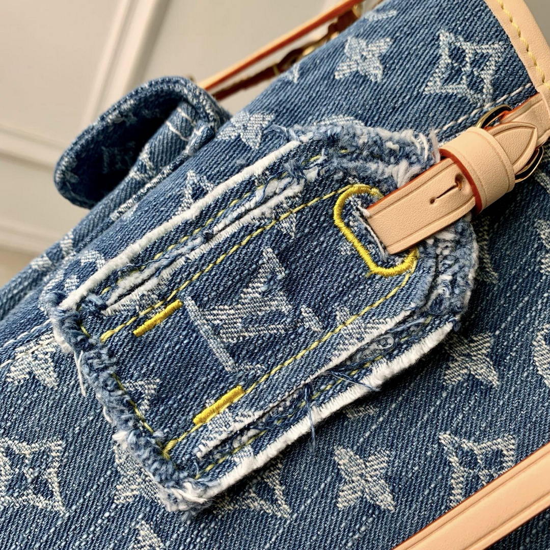 LV LV M28287 Louis Vuitton CarryAll Cargo PM Bag Blue Denim