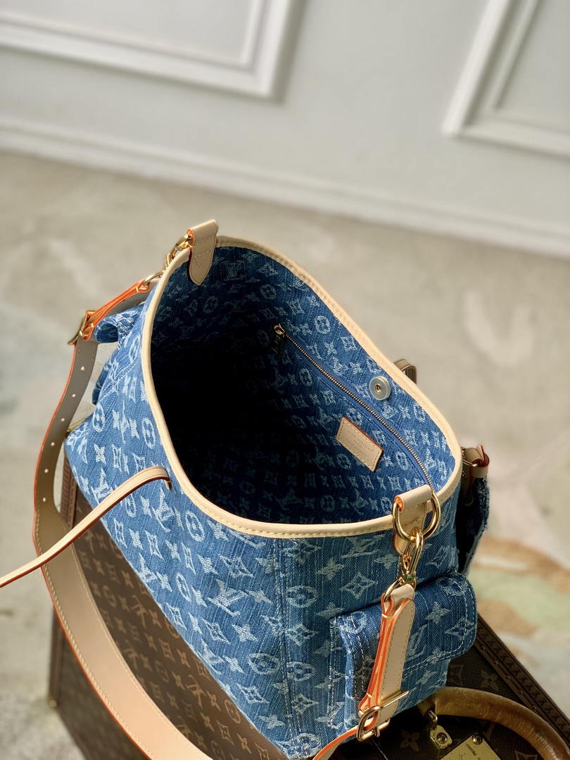 LV LV M28287 Louis Vuitton CarryAll Cargo PM Bag Blue Denim