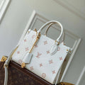 LV M28313 Louis Vuitton OnTheGo PM Bag Milky White/Peach