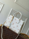LV M28313 Louis Vuitton OnTheGo PM Bag Milky White/Peach