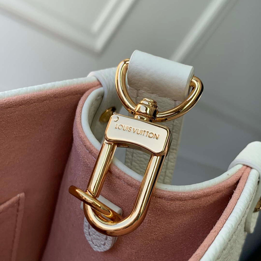LV M28313 Louis Vuitton OnTheGo PM Bag Milky White/Peach