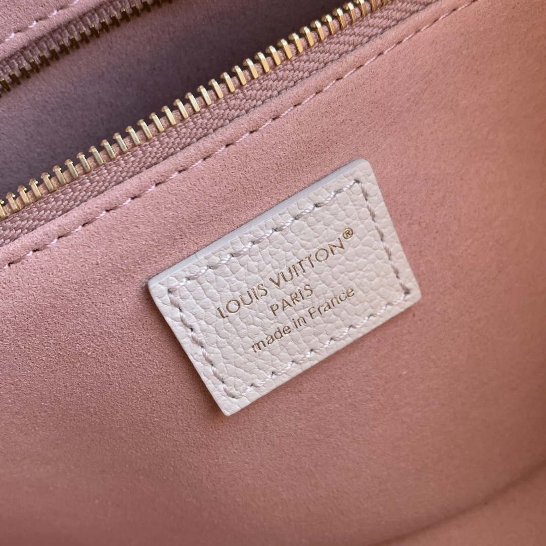 LV M28313 Louis Vuitton OnTheGo PM Bag Milky White/Peach