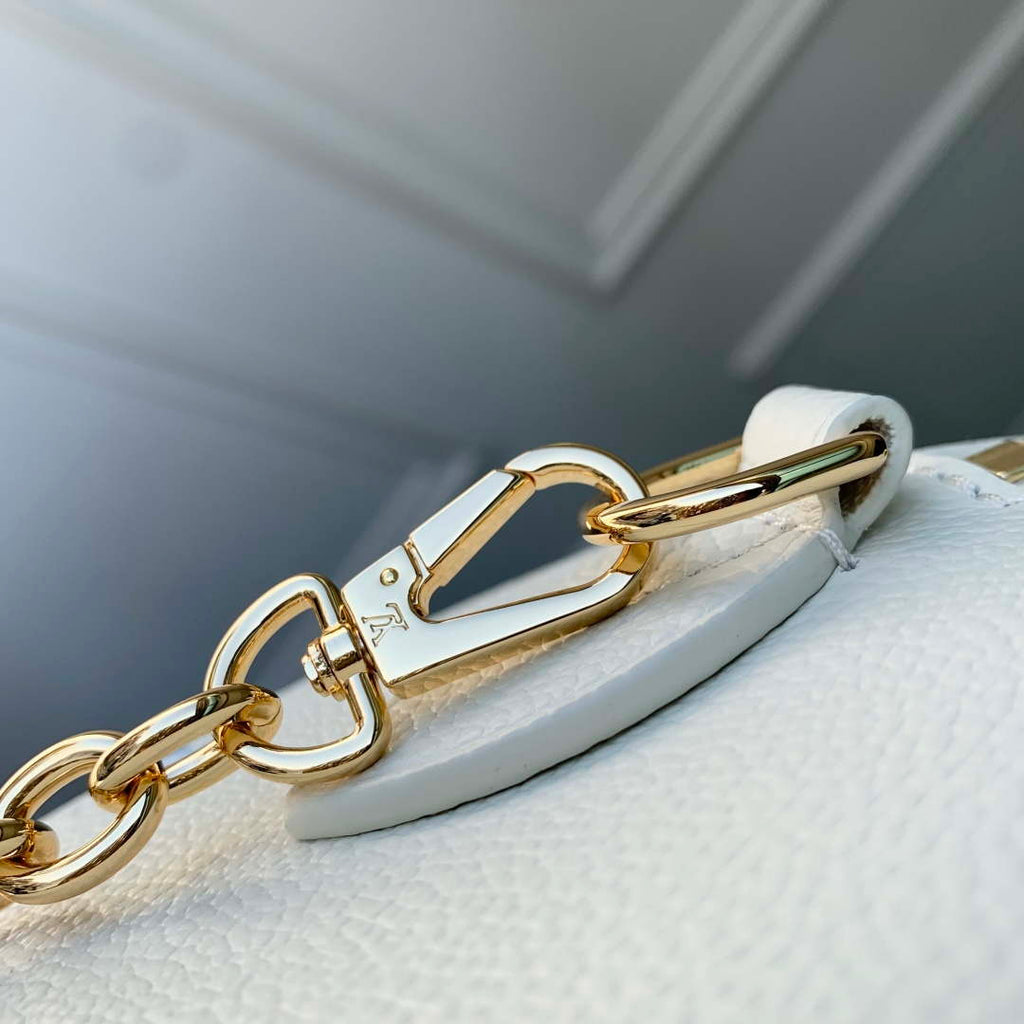 LV M28314 Louis Vuitton Speedy Bandouliere 20 Bag Milky White/Blue